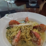 JUMBO SHRIMP SCAMPI Over linguini in white wine and butter sauce